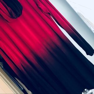 Tunic ombré red/black & infinity scarf